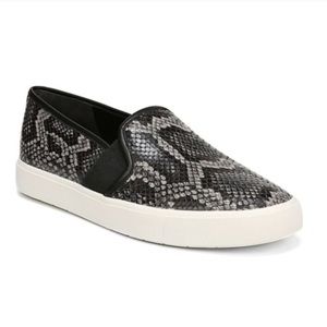 Vince Blair Snake Print Leather Slip On Sneaker black Size 8